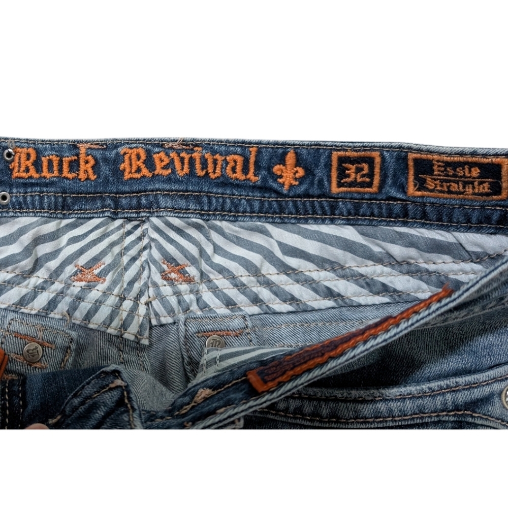 Rock Revival Essie Straight Jeans Essie T5 Wash Size 32 RJ8396T5 - Med Wash Blue - Picture 5 of 7